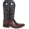 Men Boots Belly Caiman Tail Brown