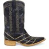 Men Boots Lizard Teju Black Bars