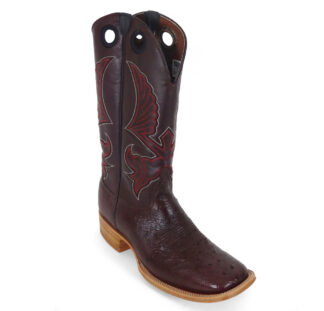 Men Boots Belly Ostrich Burgundy